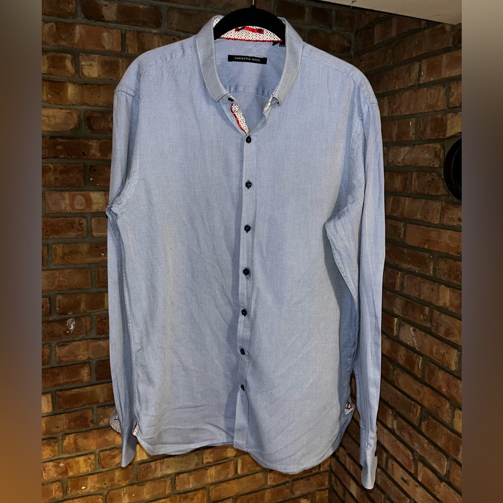 Men's Blue Button-Up Shirt